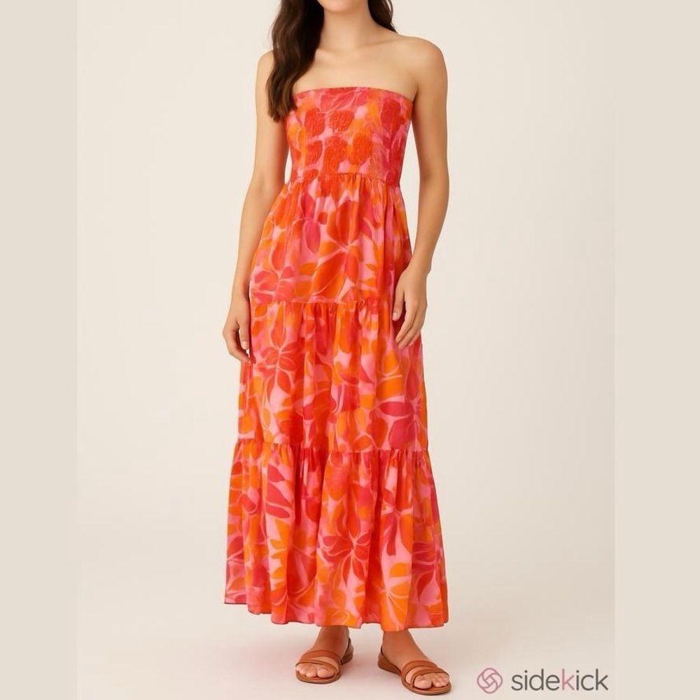 Anthropologie ATL Strapless Floral Maxi Dress